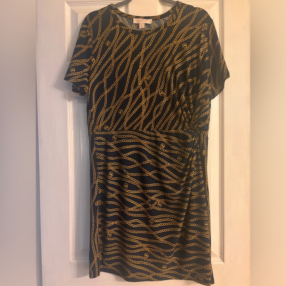 Michael Kors navy and gold dress